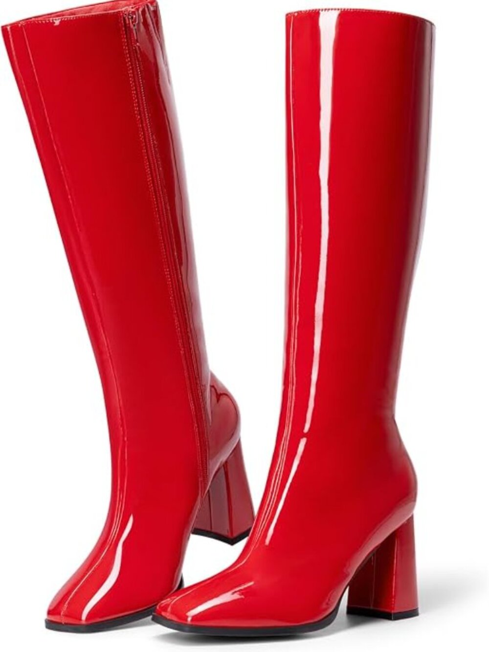 DREAM PAIRS Women's Knee High Square Toe Heel Boots | 3.35-in Chunky Block Heele
